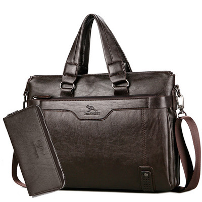 Κομψή ανδρική τσάντα σε τρία χρώματα - δύο μοντέλα με / χωρίς πορτοφόλι