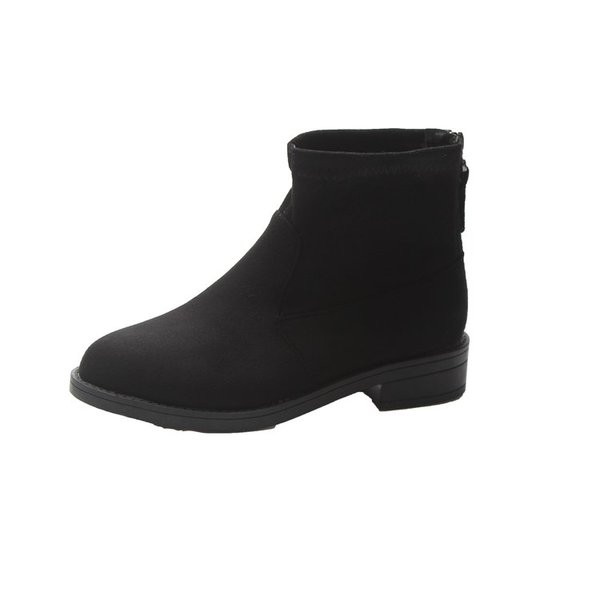 Γυναικείες  casual μπότες σε οικολογικό σουέτ σε μαύρο χρώμα