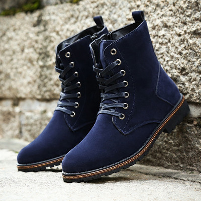 Cizme barbatesti cu sireturi in trei culori