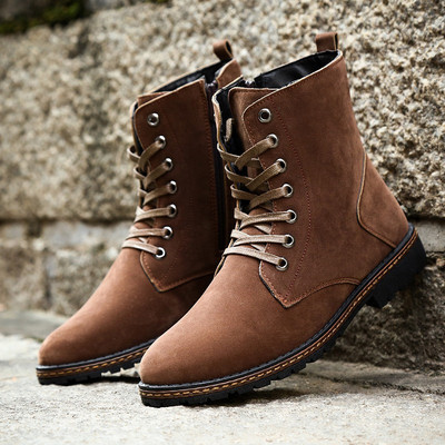 Cizme barbatesti cu sireturi in trei culori