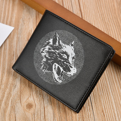 Portofel barbatesc casual din piele ecologica cu aplicatie colorata