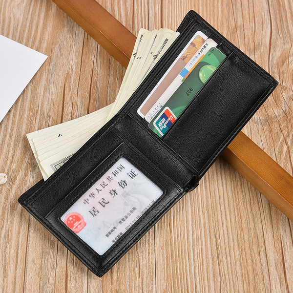 Portofel barbatesc casual din piele ecologica cu aplicatie colorata