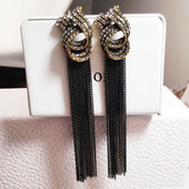 Дамски модерни дълги обеци в два цвята