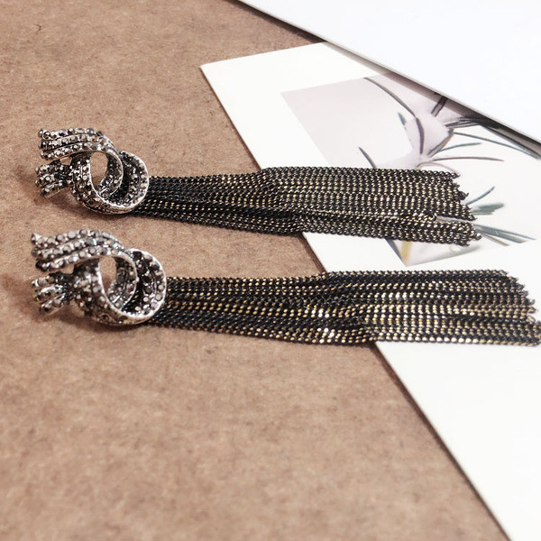 Дамски модерни дълги обеци в два цвята