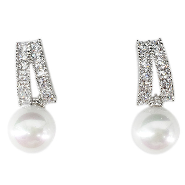 Cercei eleganti de dama cu perle decorative