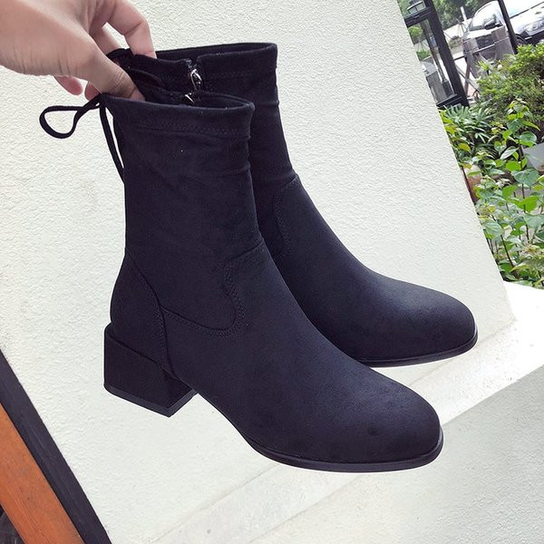 Καθημερινές γυναικείες μπότες  μοντέλο σε οικολογικό σουέτ σε δύο χρώματα