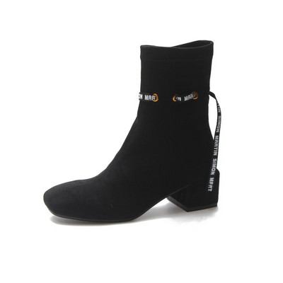 Γυναικείες  casual μπότες με μαύρο χρώμα σε οικολογικό σουέτ