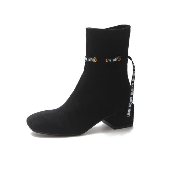 Γυναικείες  casual μπότες με μαύρο χρώμα σε οικολογικό σουέτ