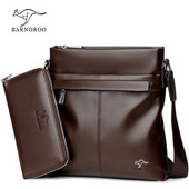 Geanta de barbati curata in doua culori cu portofel