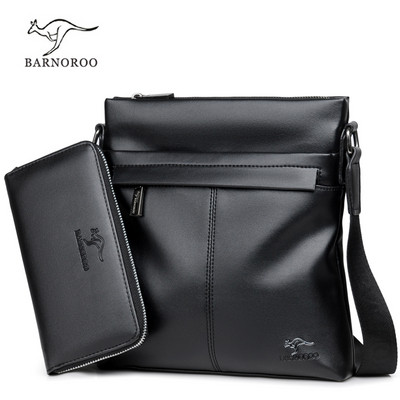 Geanta de barbati curata in doua culori cu portofel