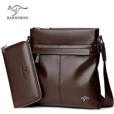 Geanta de barbati curata in doua culori cu portofel