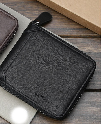 Κομψό ανδρικό πορτοφόλι σε μαύρο και καφέ χρώμα