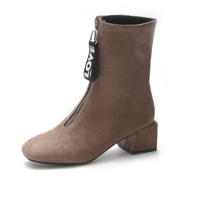 Γυναικείες μπότες eco σουέτ σε δύο χρώματα