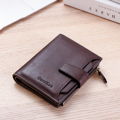 Модерен мъжки  портфейл с цип в няколко цвята 