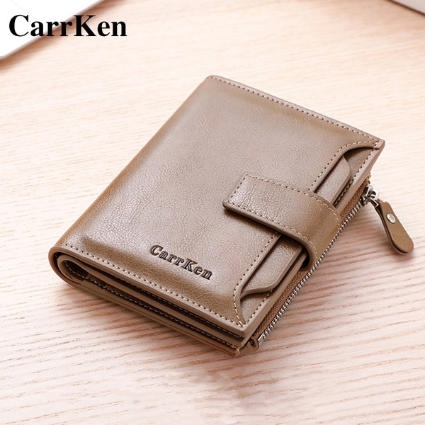 Модерен мъжки  портфейл с цип в няколко цвята 