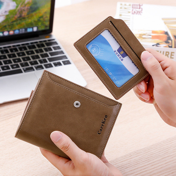 Модерен мъжки  портфейл с цип в няколко цвята 