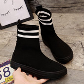 Ежедневни дамски боти тип чорап в черен цвят