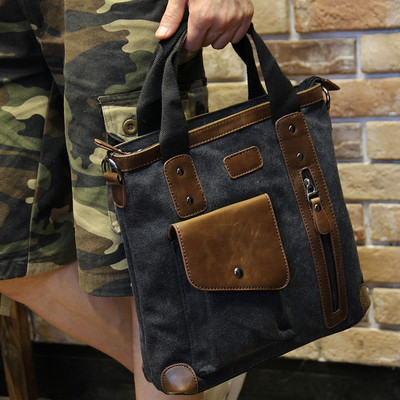 Men`s bag in two colors with outer pockets