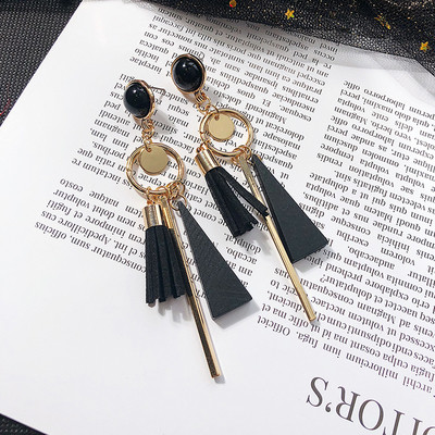 Cercei lungi eleganti de dama in doua culori