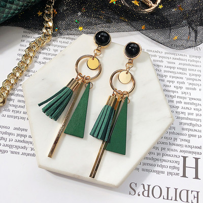 Cercei lungi eleganti de dama in doua culori