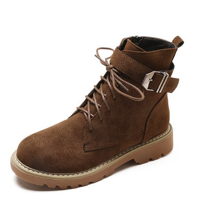 Спортно-ежедневни дамски боти с връзки в три цвята