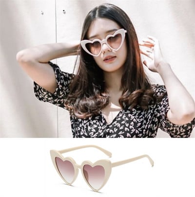 Ochelari de soare retro pentru femei în formă de inimă
