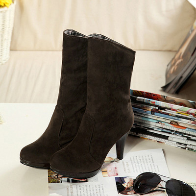 Cizme de dama stilate in doua culori cu stofa in carouri