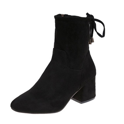 Casual γυναικείες μπότες σε οικολογικό σουέτ σε δύο χρώματα