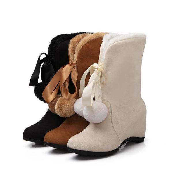 Κομψές μπότες σε τρία χρώματα με κορδέλα