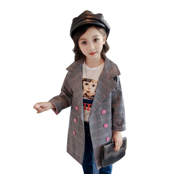 Palton elegant pentru copii pentru o fată cu decolteu în V