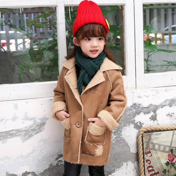 Актуално детско яке за момиче с мека подплата в два цвята