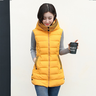 Καθημερινό γυναικείο γιλέκο με τσέπες και κουκούλα σε διάφορα χρώματα