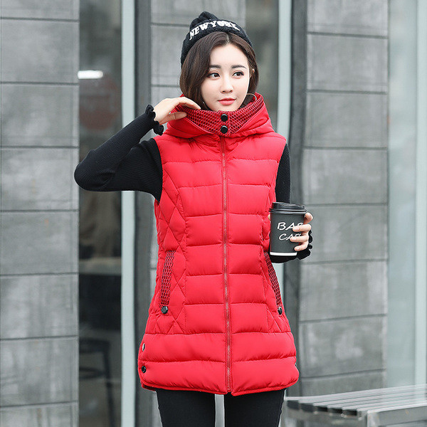 Καθημερινό γυναικείο γιλέκο με τσέπες και κουκούλα σε διάφορα χρώματα