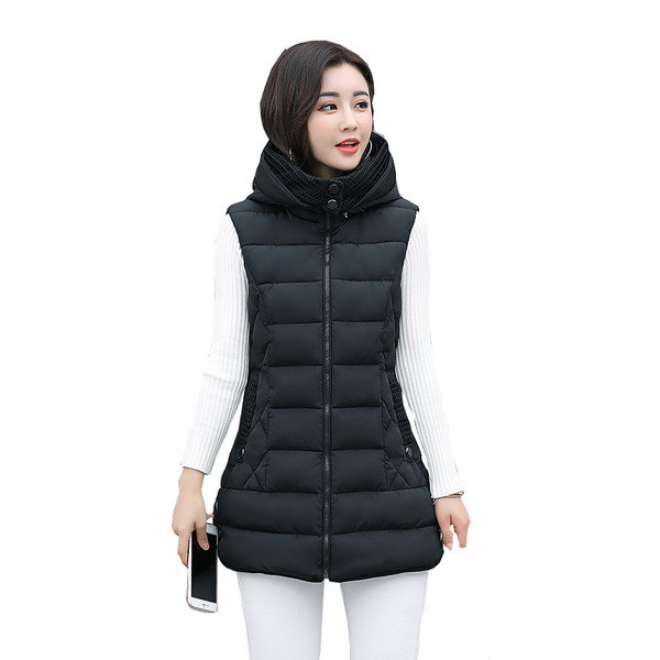 Καθημερινό γυναικείο γιλέκο με τσέπες και κουκούλα σε διάφορα χρώματα