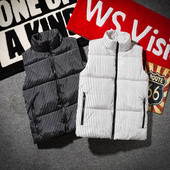 Μοντέρνο ανδρικό γιλέκο σε δύο χρώματα - ασπρόμαυρο