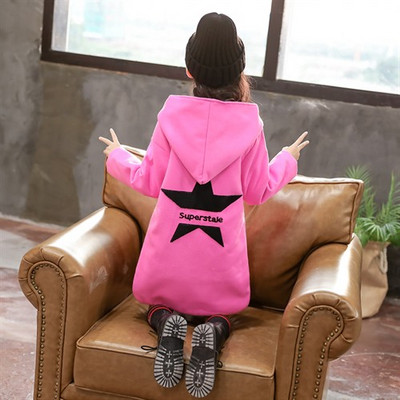 Jachetă modernă pentru copii pentru fete cu glugă în două culori