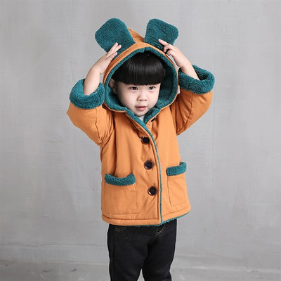 Geaca de copii pentru fete cu elemente 3D si captuseala moale in doua culori