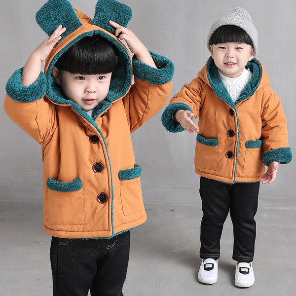 Geaca de copii pentru fete cu elemente 3D si captuseala moale in doua culori