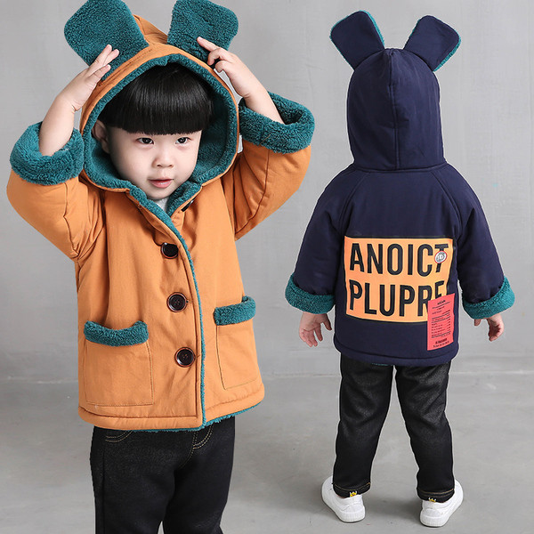 Geaca de copii pentru fete cu elemente 3D si captuseala moale in doua culori