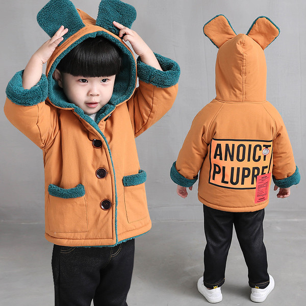 Geaca de copii pentru fete cu elemente 3D si captuseala moale in doua culori