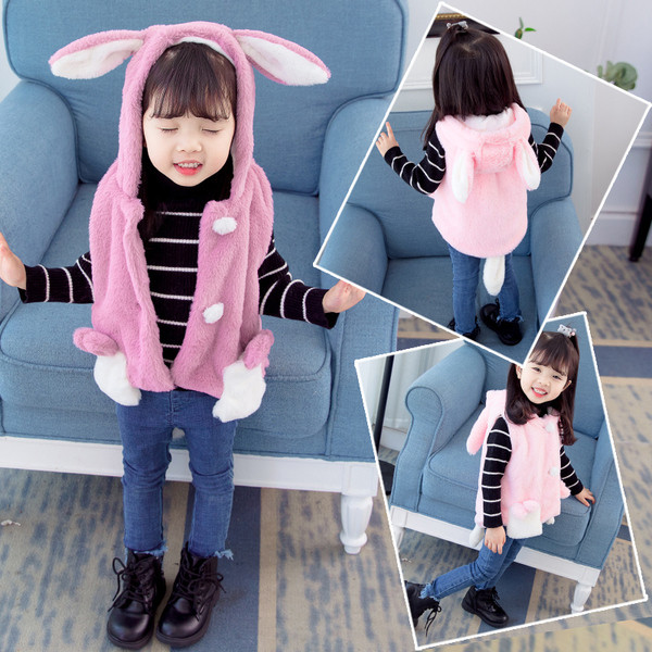 Lányoknak szánt puha gyerekmellény 3D elemmel