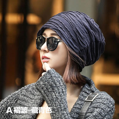 Небрежна дамска шапка в три цвята