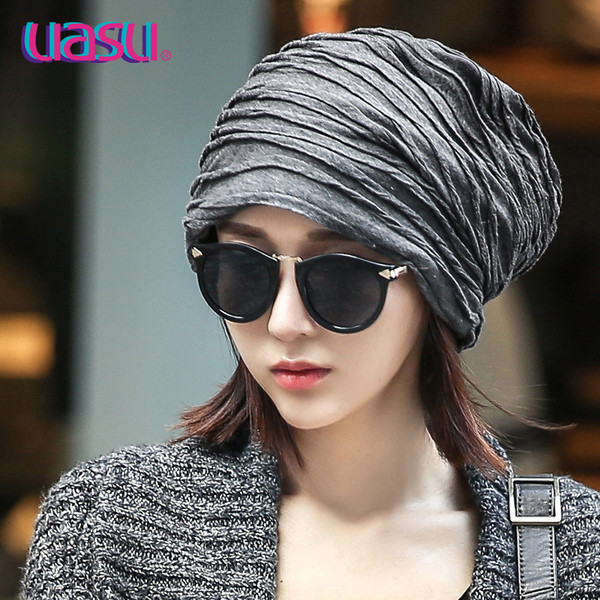 Небрежна дамска шапка в три цвята