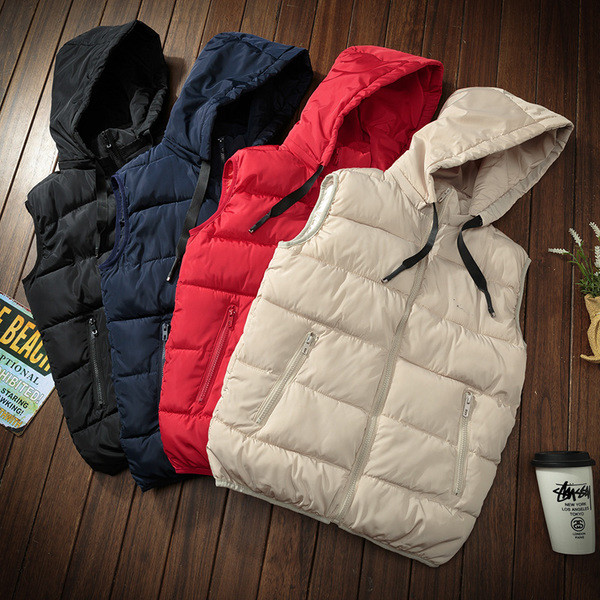 Ανδρικό γιλέκο με κουκούλα σε τέσσερα  χρώματα