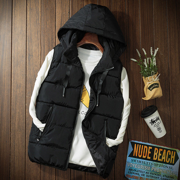 Ανδρικό γιλέκο με κουκούλα σε τέσσερα  χρώματα