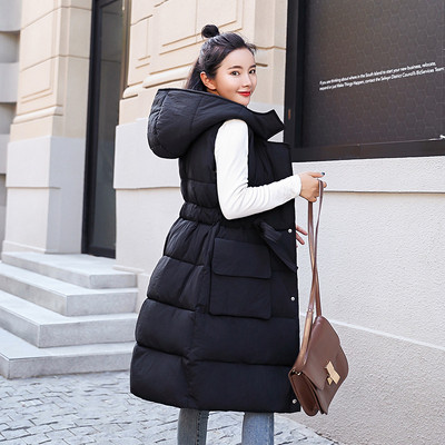 ХИТ Стилен дамски елек разкроен модел с джобове и качулка в няколко цвята