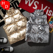 Модерен мъжки елек в сребрист и златист цвят