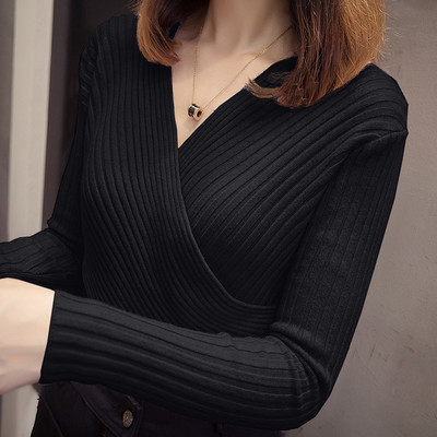 Стилен пуловер за бременни жени с V-образно деколте в няколко цвята