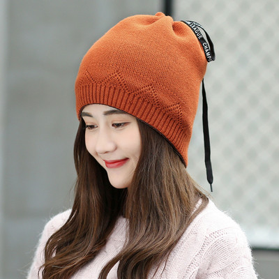 Mодерна дамска шапка с връзки в четири цвята