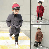 Palton pentru copii stilat pentru baieti cu curea in trei culori